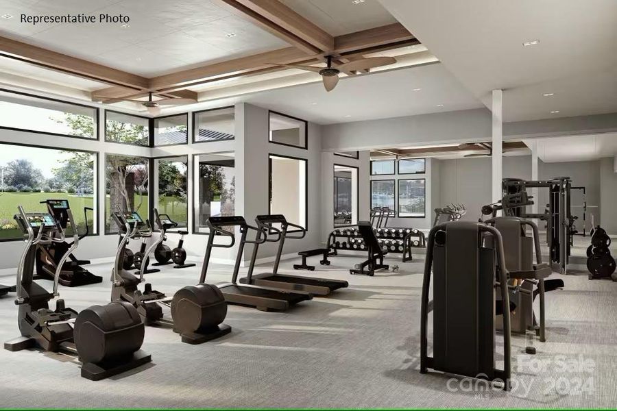 Well-equipped fitness studio