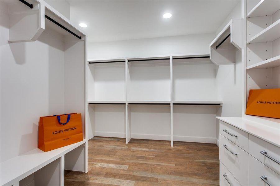 Spacious closet featuring wood-type flooring