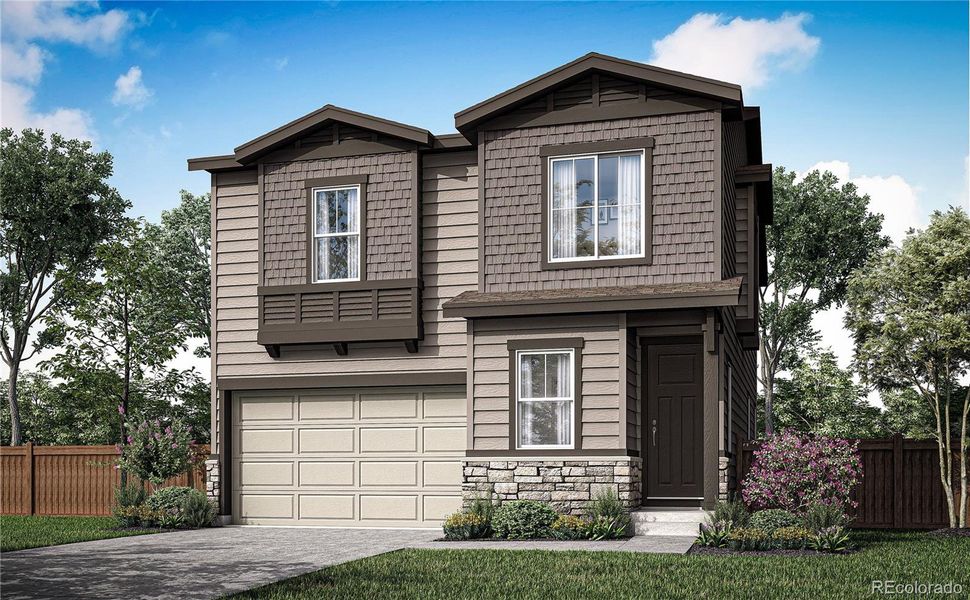 Photos are a rendering & example of the Tri Pointe Homes Plan 5014. They ARE NOT photos of the actual home available - colors and finishes will vary.