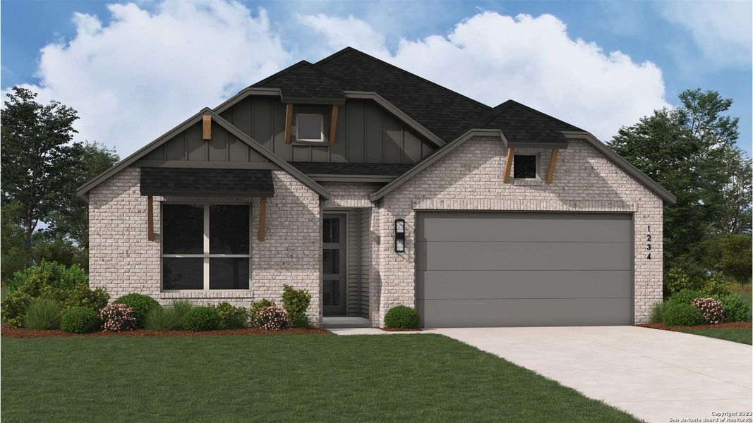 New construction Single-Family house 426 Mule Deer Grove, Cibolo, TX 78108 Monet Plan- photo
