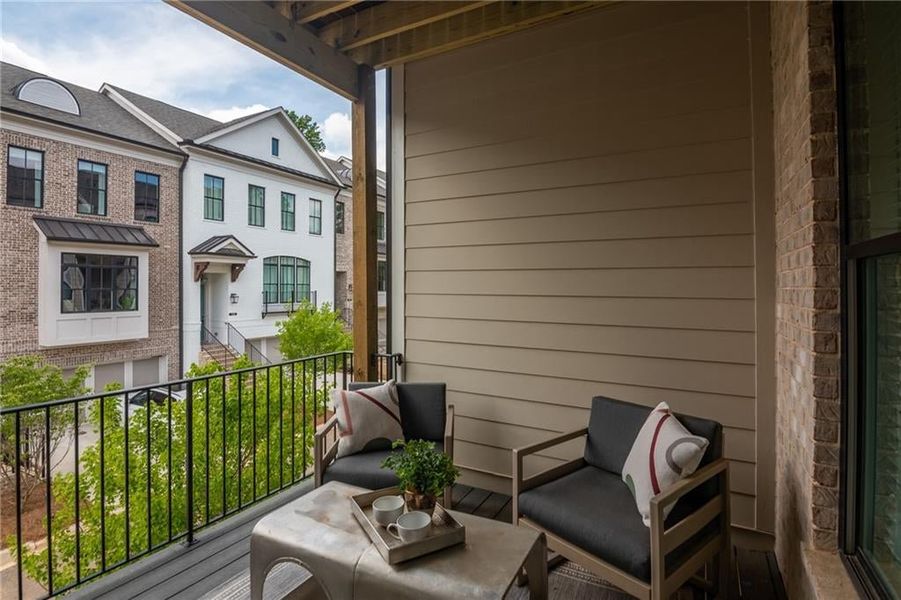 Private balcony off the office space. Can you imagine morning coffee here?