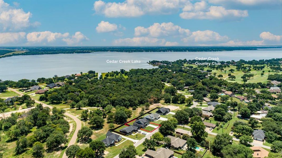 Background of Country Club and Cedar Creek Lake