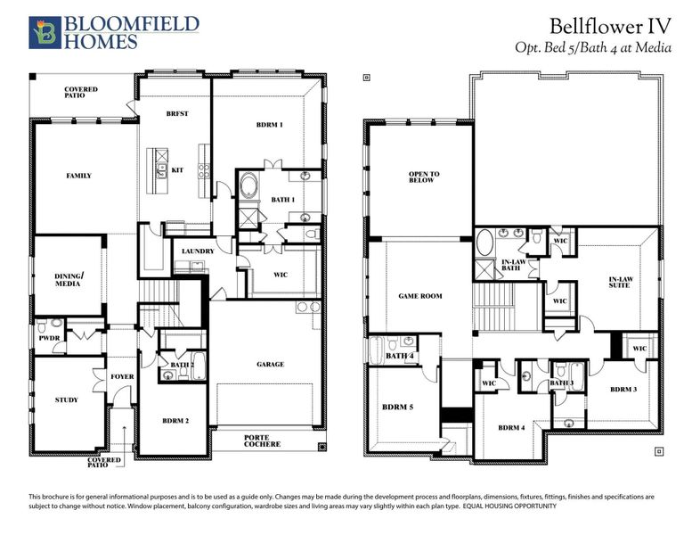 Bellflower IV Opt Bed 5/Bath 4 at Media Floor Plan