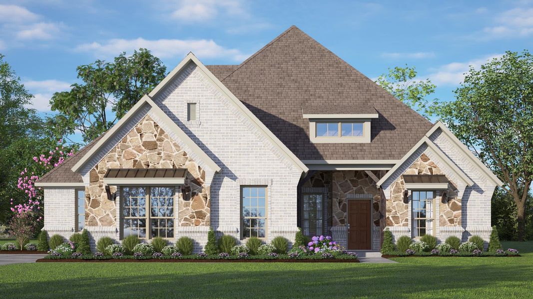 Elevation C with Stone | Concept 2555 at Massey Meadows in Midlothian, TX by Landsea Homes