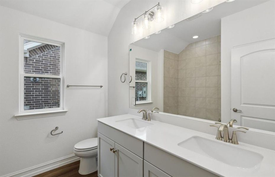 Spacious secondary bathroom*real home pictured