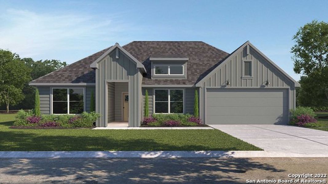 New construction Single-Family house 3170 Ruby Canyon, Bulverde, TX 78163 The Garland- photo