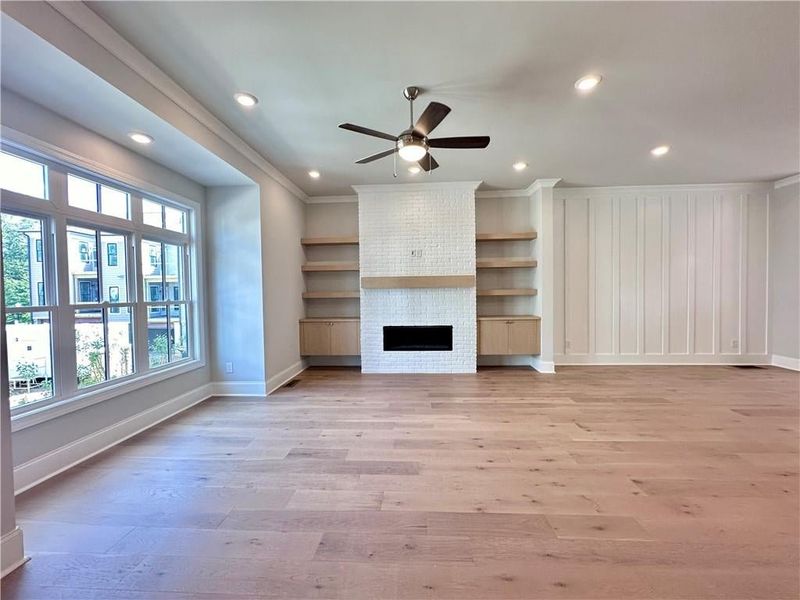 Beautiful gas fireplace makes this space warm and cozy