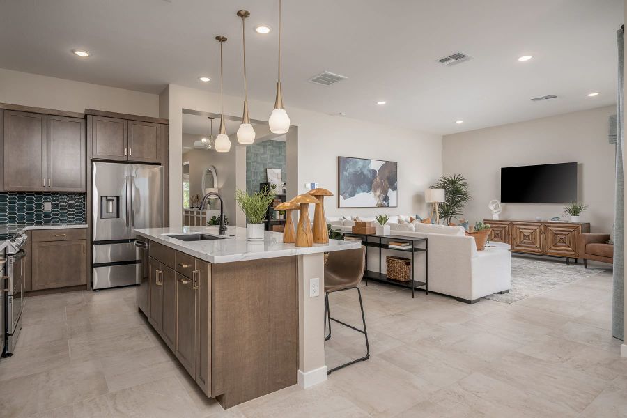 Kitchen & Great Room | Pastora | Wildera – Peak Series | New Homes in San Tan Valley, AZ | Landsea Homes