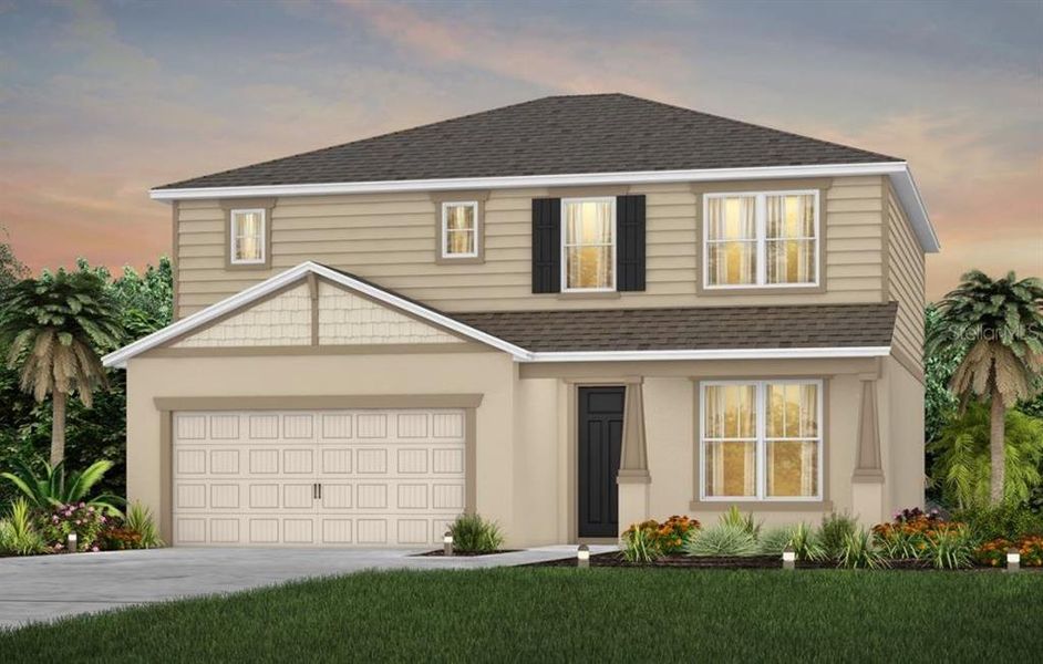 Exterior Design. Artistic rendering for this new construction home. Pictures are for illustrative purposes only. Elevations, colors and options may vary.