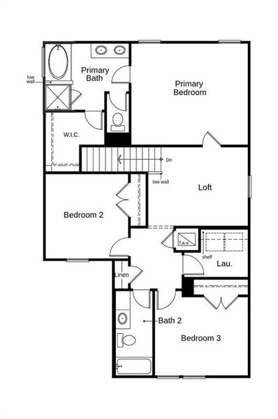 This floor plan features 3 bedrooms, 2 full baths, 1 half bath and over 1,700 square feet of living space.