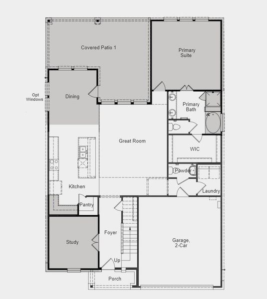 Structural options include: gourmet kitchen, 8' interior doors, lifestyle space, slide in tub at owners bath, and study in lieu of dining.