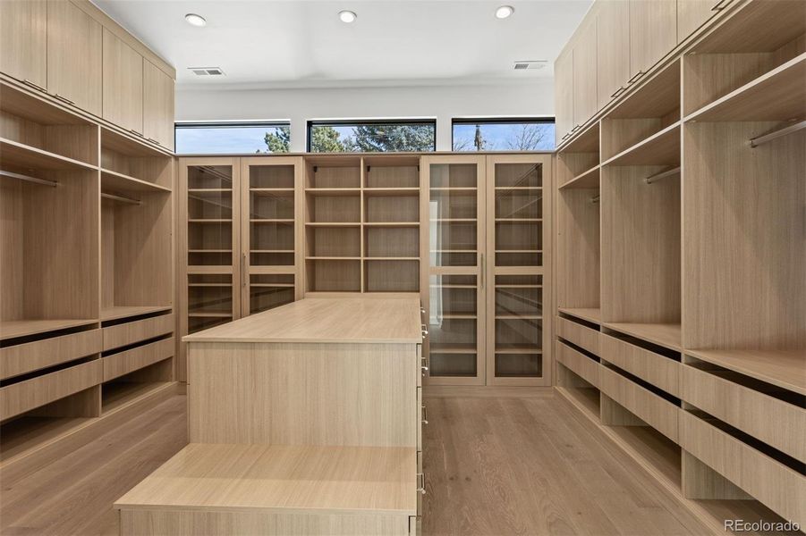 Fully built-out primary closet