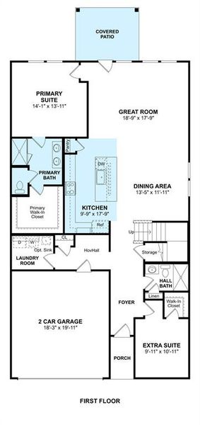 The Tigris II floor plan by K. Hovnanian Homes. 1st Floor shown. *Prices, plans, dimensions, features, specifications, materials, and availability of homes or communities are subject to change without notice or obligation.