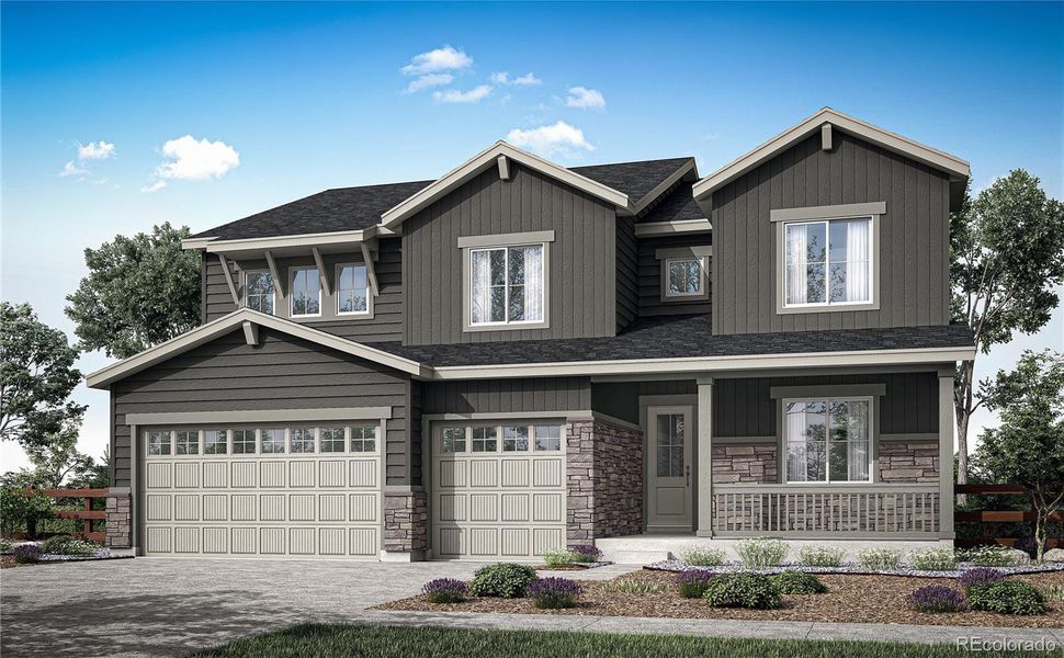 Photos are a rendering & example of the Tri Pointe Homes Plan 5014. They ARE NOT photos of the actual home available - colors and finishes will vary.