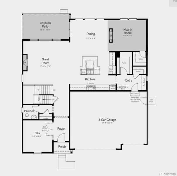 Structural options include:  fireplace, covered outdoor living, hearth room in lieu of playroom with 2 sided fireplace, gas line rough in on patio, utility sink rough in, drop zone at owner's entry, shower in lieu of tub, 8' interior doors second level, and owner's bath configuration 5