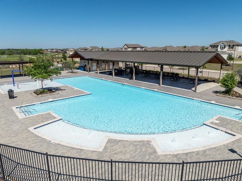 View of pool featuring a patio