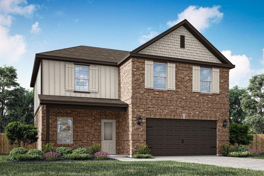 The Springs Plan by LGI Homes features 3 bedrooms, 2.5 bathrooms, an oversized upstairs game room, and a spacious 2 car garage. This plan is currently being built at 440 Beechwood Hacienda Drive.