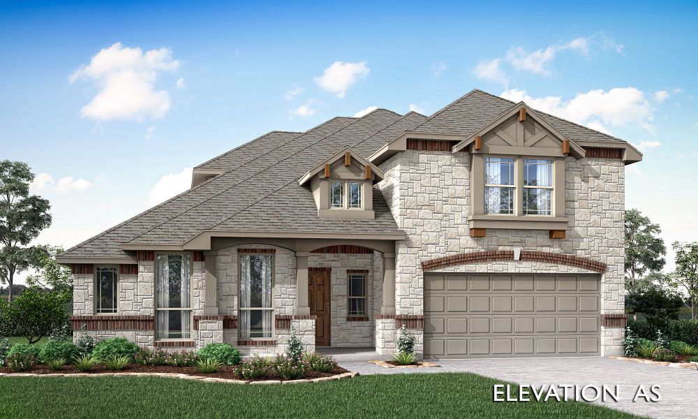 Elevation AS. 3,280sf New Home in Little Elm, TX