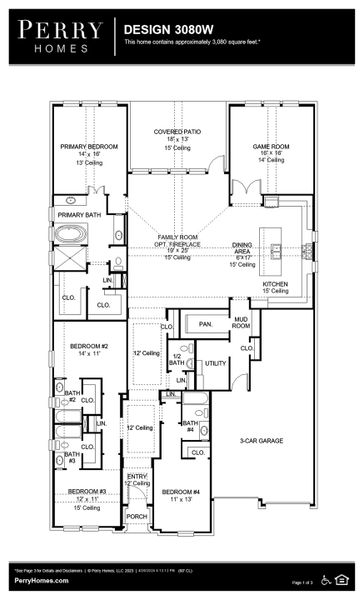 Floor Plan for 3080W