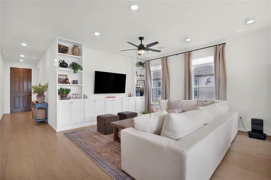 Spacious living room with great natural lighting.