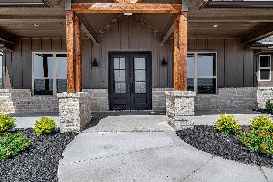 Entrance to property with french doors