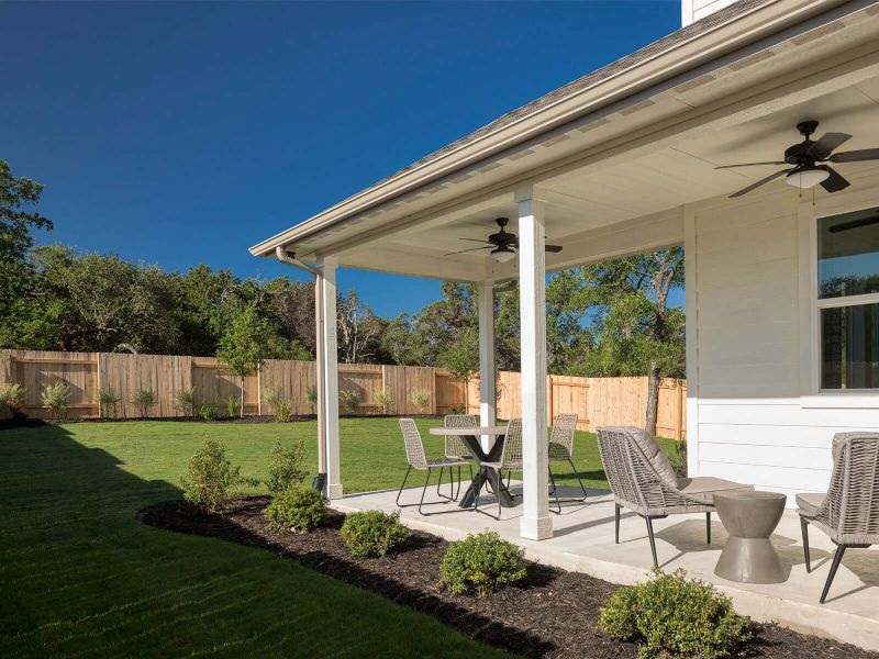 Enjoy the great outdoors on your covered back patio.