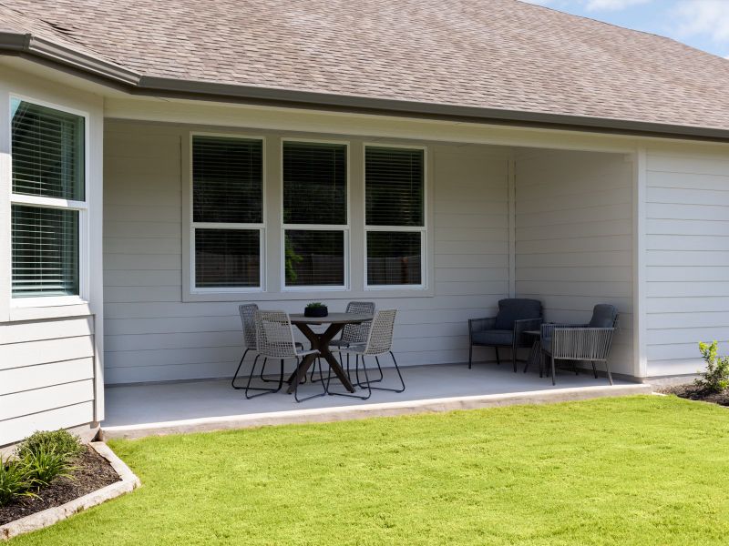 Spend more time outside with the covered outdoor patio.