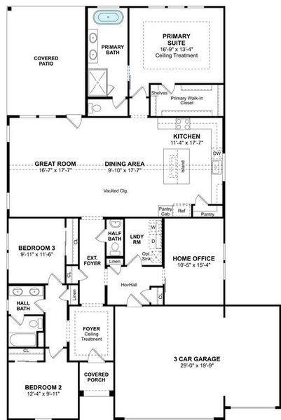 The Tacoma II floor plan by K. Hovnanian Homes. 1st Floor shown. *Prices, plans, dimensions, features, specifications, materials, and availability of homes or communities are subject to change without notice or obligation.