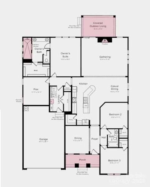 Structural options added include: covered outdoor living, fireplace, large walk in shower in primary bath, additional windows, laundry sink.