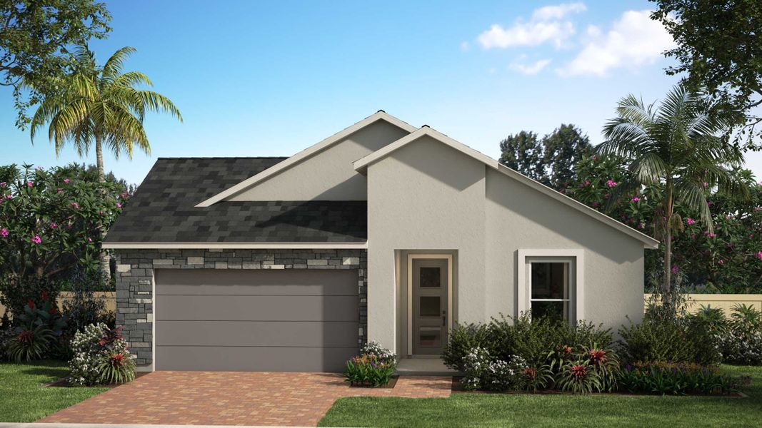 Modern European Elevation | Cascade | Courtyards at Waterstone | New homes in Palm Bay, FL | Landsea Homes
