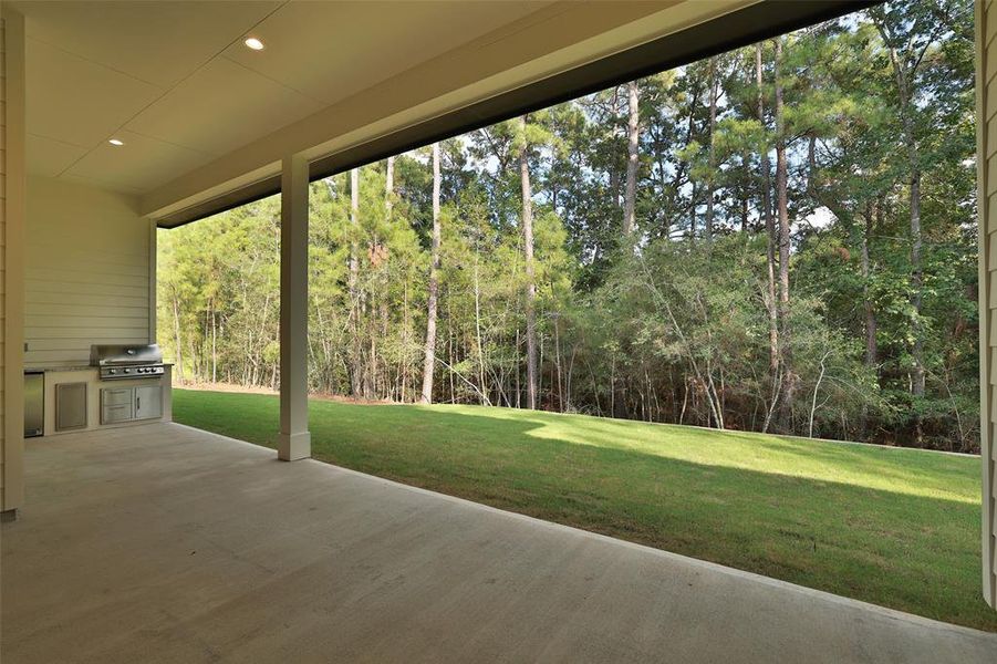 A beautiful view of the backyard oasis!