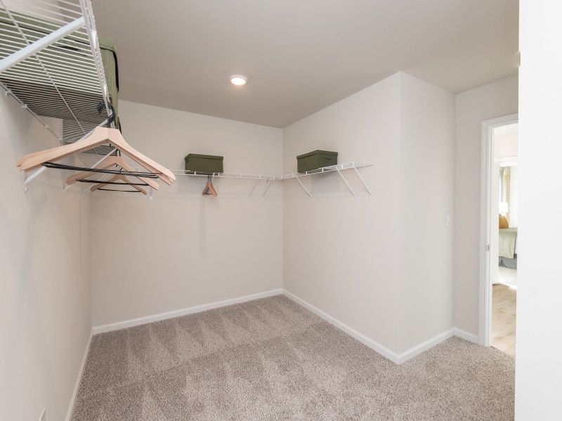 No sweat about space in the walk-in closet.