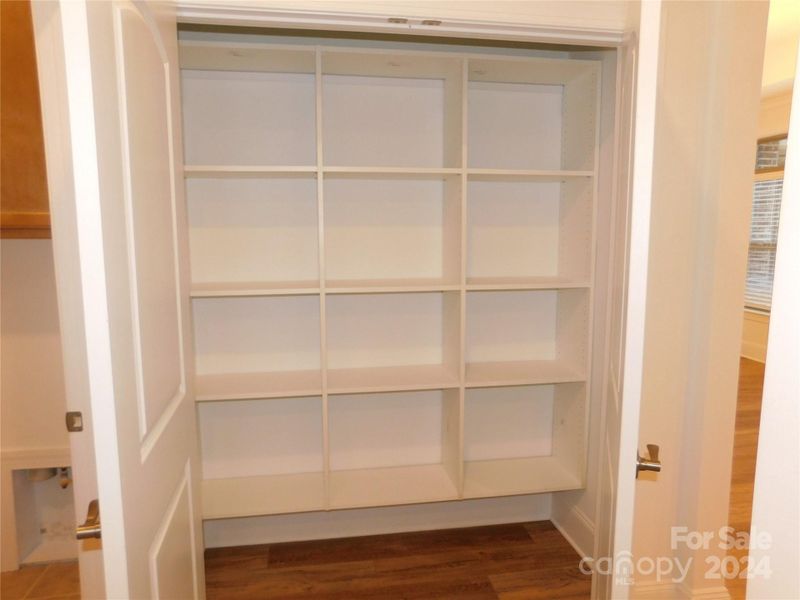 Pantry with upgraded shelving