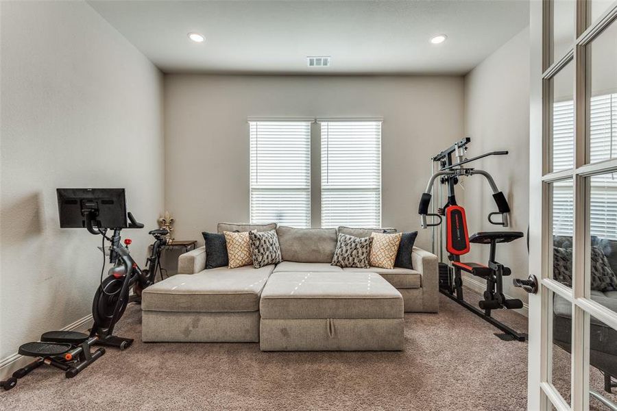 View of carpeted living room