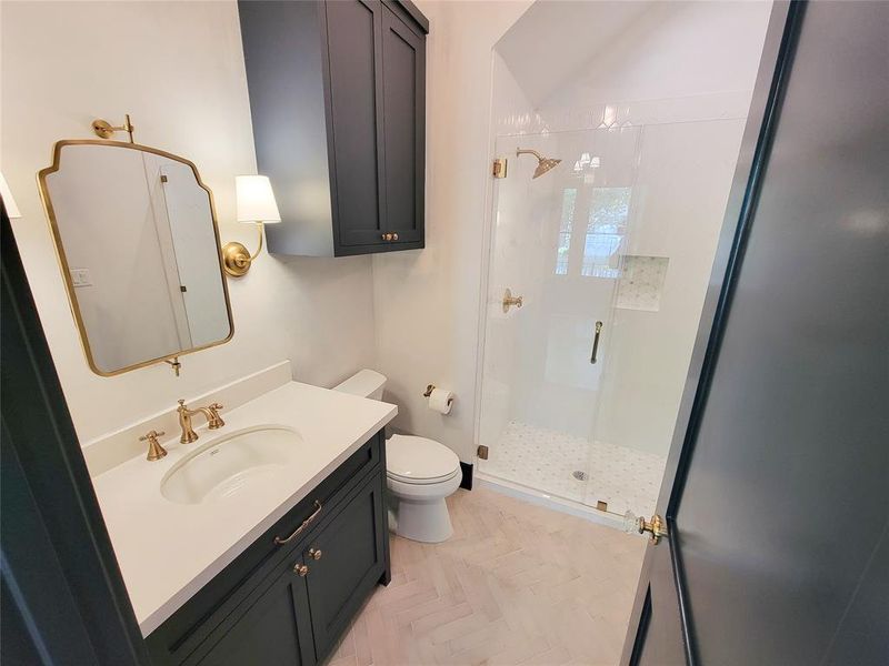 *Secondary Bath* Example of recent construction by Ansari Homes in the Heights.