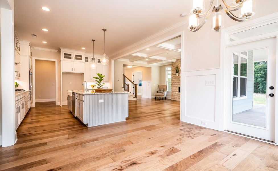 View of Kitchen and Family Room from Casual Dining