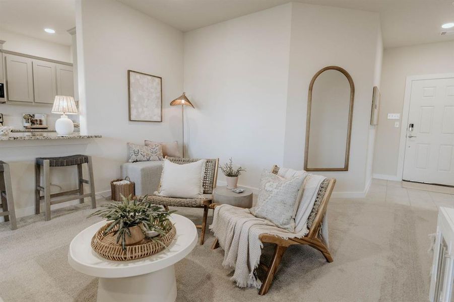 View of carpeted living room