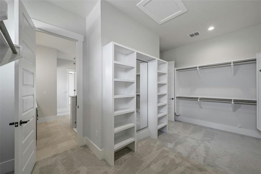 The extra large walk-in closet designed to accommodate even the largest of wardrobe and storage needs.