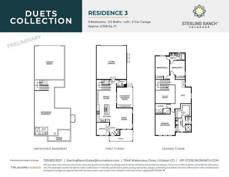Duets at Sterling Ranch by Trumark Homes | Plan 3