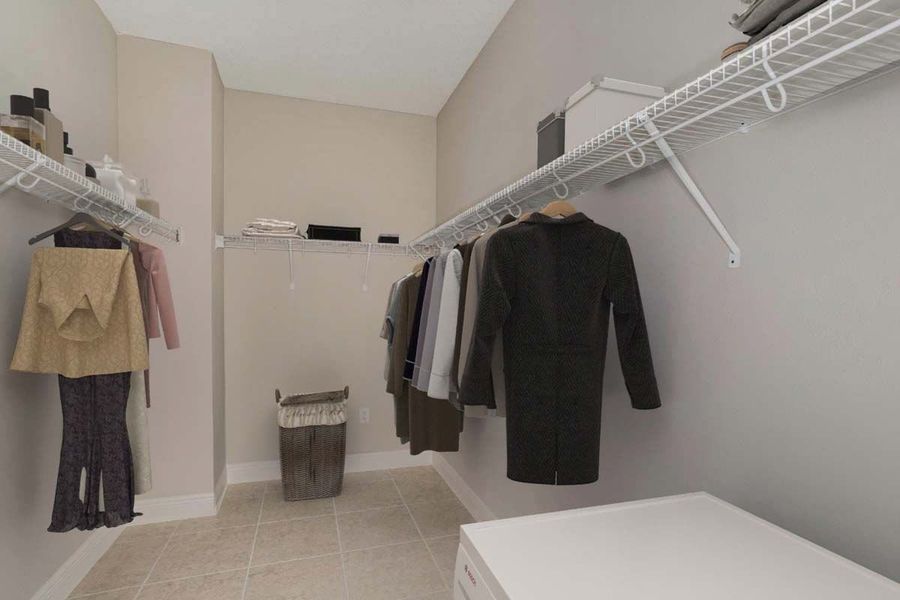 Sanibel new home plan owners walk-in closet by William Ryan Homes Tampa