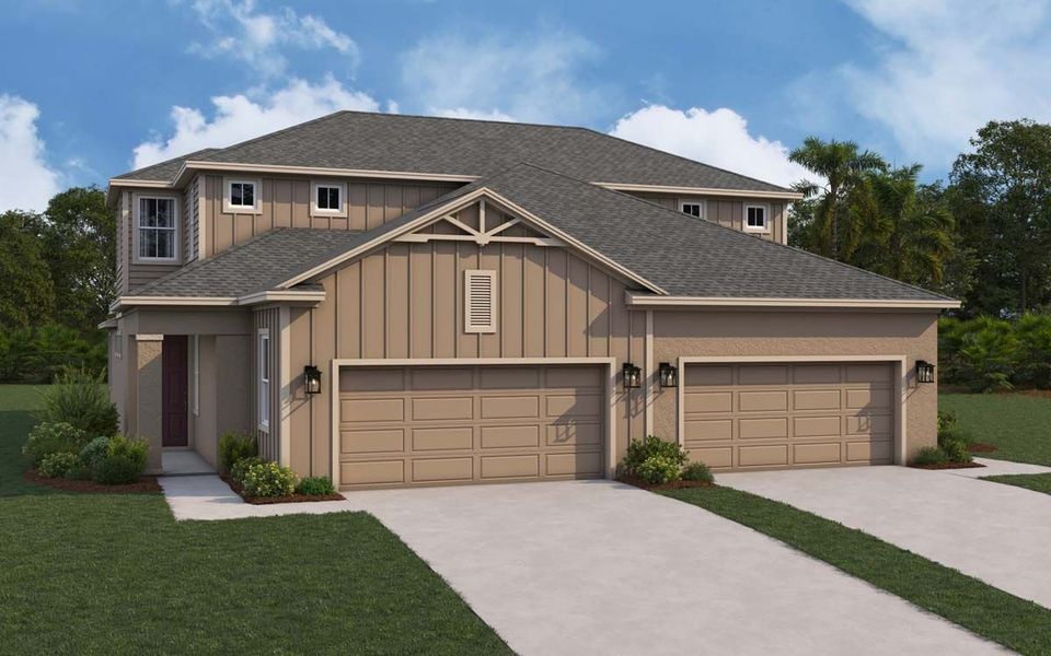 Jewel new construction paired villa home plan Sun City Center at Fairway Pointe by William Ryan Homes Tampa