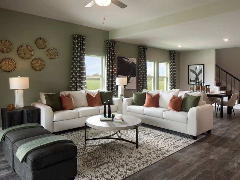 Enjoy the cozy family room after a long day.
