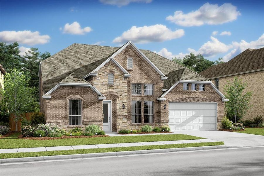Stunning Munich ESP home design with elevation PA built by K. Hovnanian Homes in beautiful Westland Ranch. (*Artist rendering used for illustration purposes only. **Actual home will have a 3 car attached garage.)