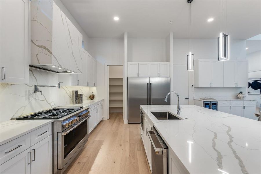 Spacious Kitchen Area with Large Walk-In Pantry