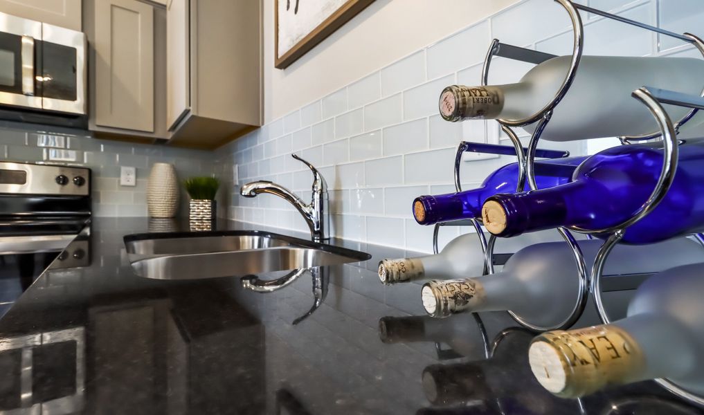 Kitchen with upgraded faucet