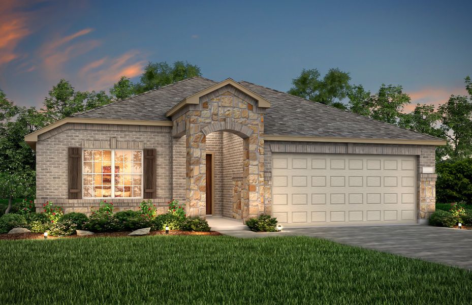 The Eastgate, a one-story home with 2 car garage,