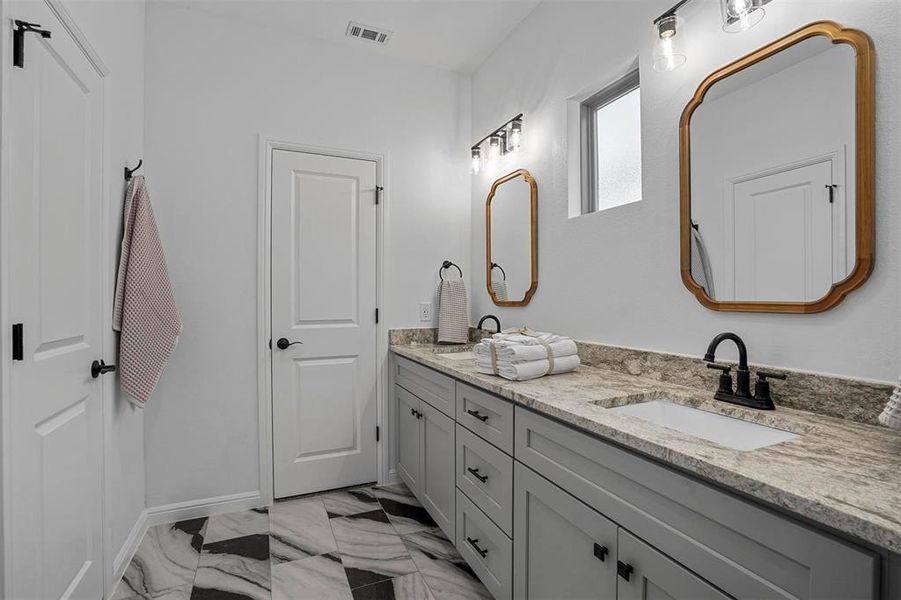 Bathroom featuring vanity