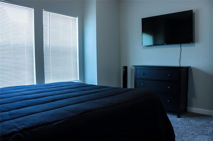 Bedroom with carpet floors