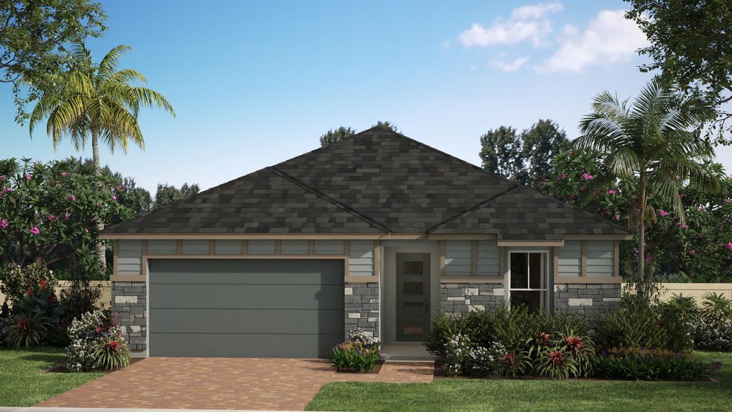 West Indies Elevation - Cloverdale at St. Johns Preserve in Palm Bay, FL by Landsea Homes