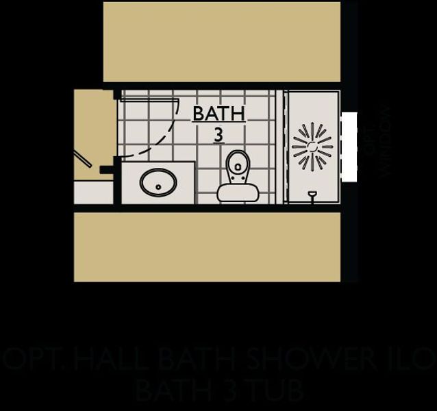 Sweet Bay floor plan option hall bath 3 shower in lieu of tub William Ryan Homes Tampa